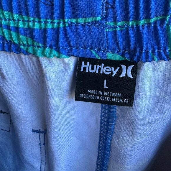 Hurley Cannonball Volley Floral Swim Trunks Drawstrings Shorts Men's Size L - Picture 3 of 7